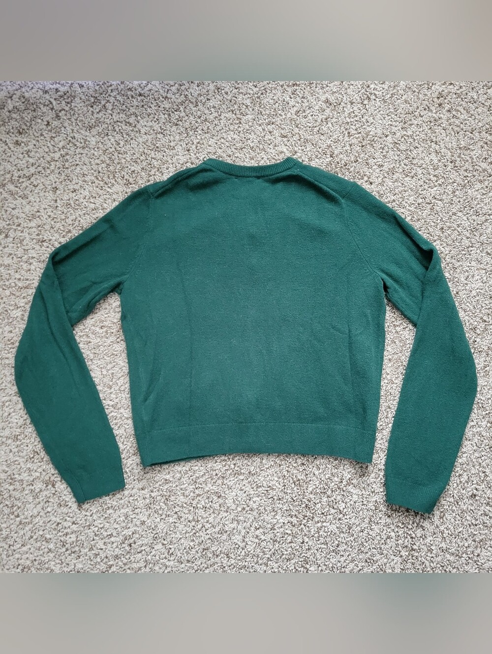 Gap CashSoft Sweater Cardigan Evergreen Green Crew Neck Crop Cropped Small - Picture 6 of 6